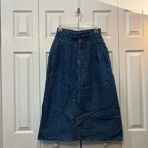 Vintage Lee High-Waisted Denim Midi Skirt